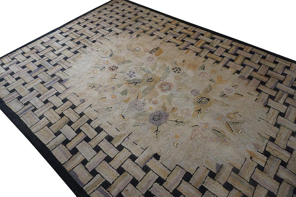 Amerikanischer Hakenteppich 	6' x 9' (amerikanisch) im Angebot