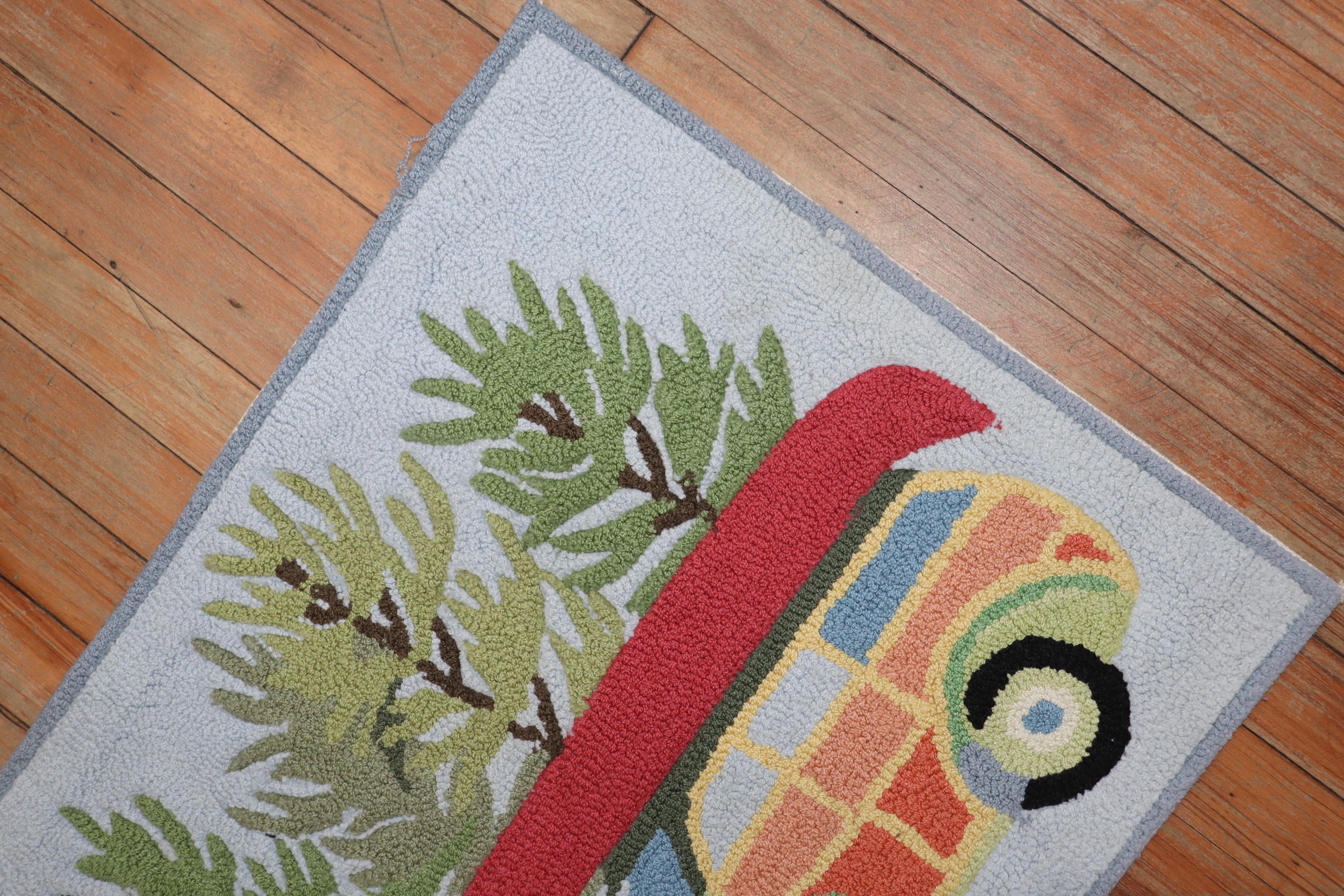 Hand-Crafted American Hooked Rug For Sale