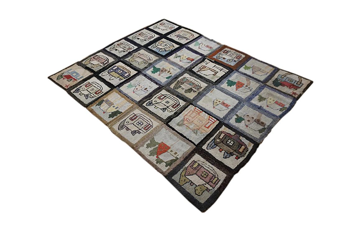 American Hooked Rug In Good Condition For Sale In New York, NY