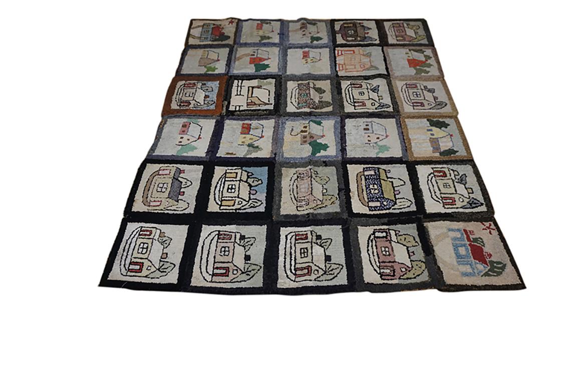 Late 19th Century American Hooked Rug For Sale