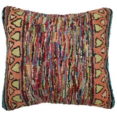 American Hooked Rug Pillow