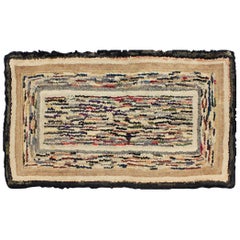 Tappeto con ganci americani con design variegato in nero, marrone e taupe