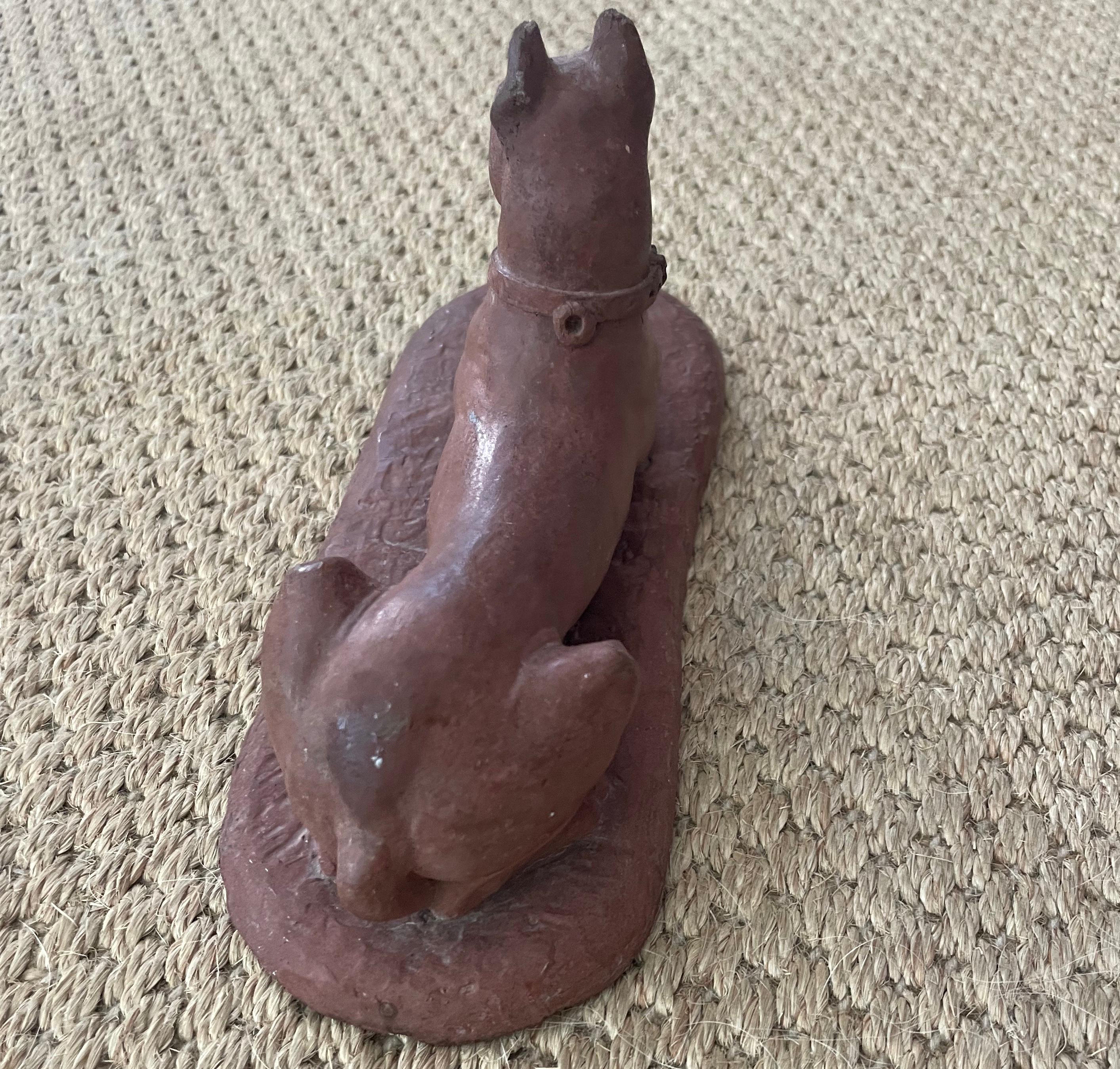 Clay American Hound Sculpture For Sale