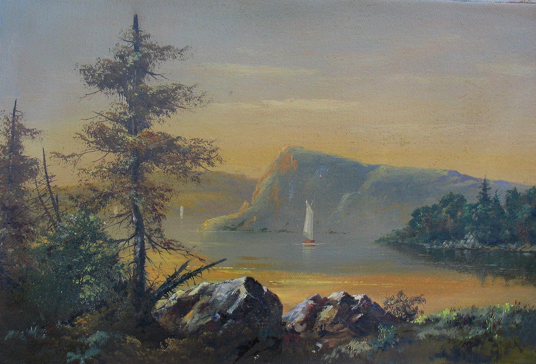 Amerikanische Hudson River School, Gemälde „See George“, 19. Jahrhundert (Amerikanische Klassik) im Angebot