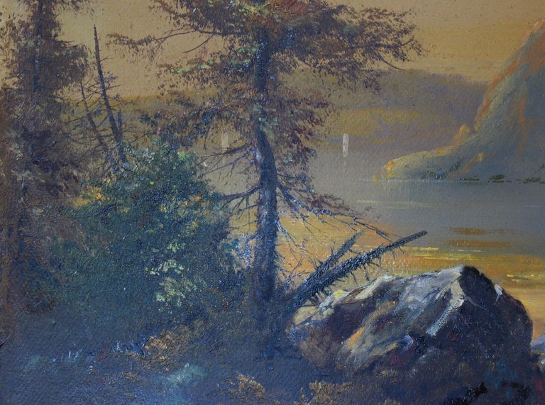 American Hudson River School Lake George Painting, 19th Century In Good Condition For Sale In Ottawa, Ontario