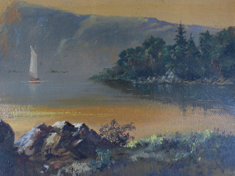 American Hudson River School Lake George Painting, 19th Century For Sale 1