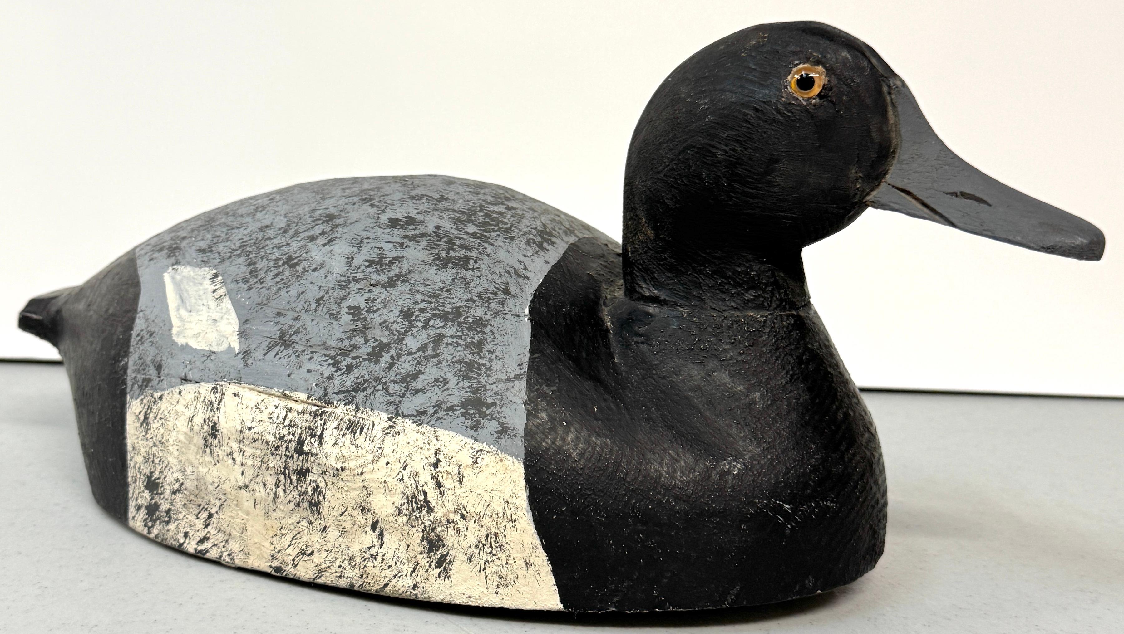 Folk Art American Hunting Decoy 'Patches' with Glass Eyes and Metal Link Latch For Sale