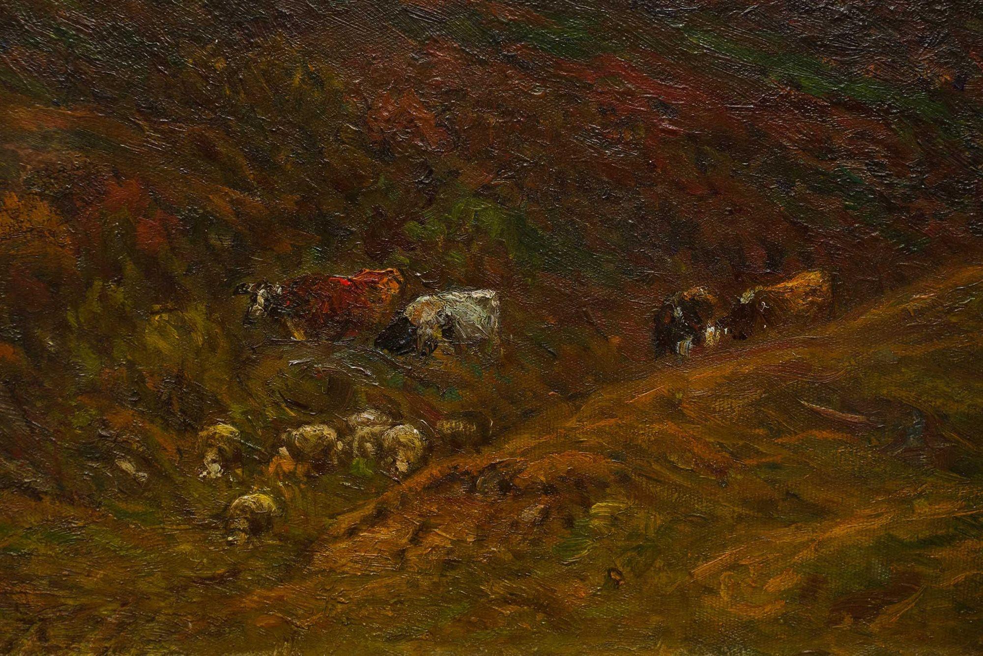 American Impressionism Painting of Sheep in Landscape by John Joseph Enneking 5
