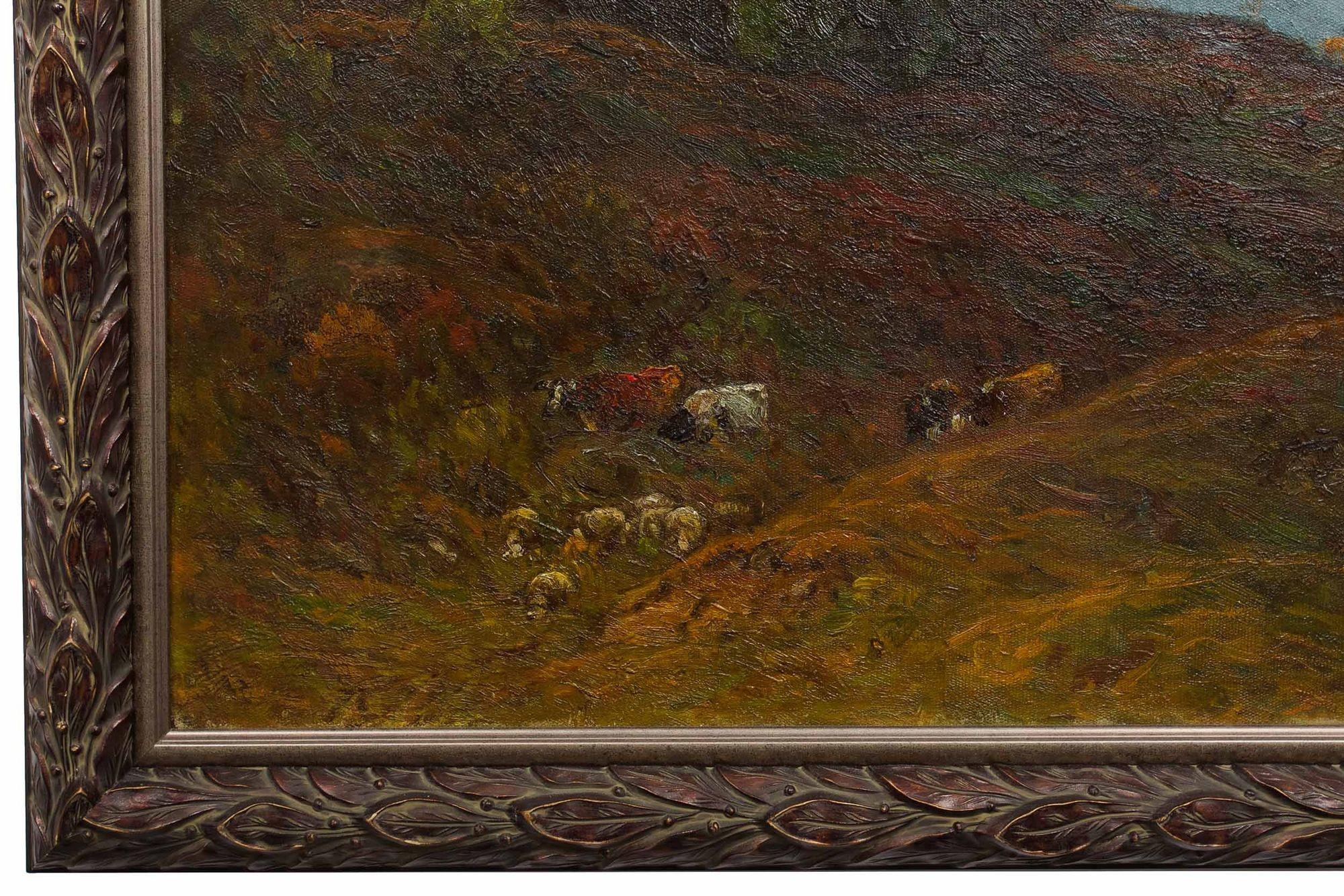 American Impressionism Painting of Sheep in Landscape by John Joseph Enneking 15