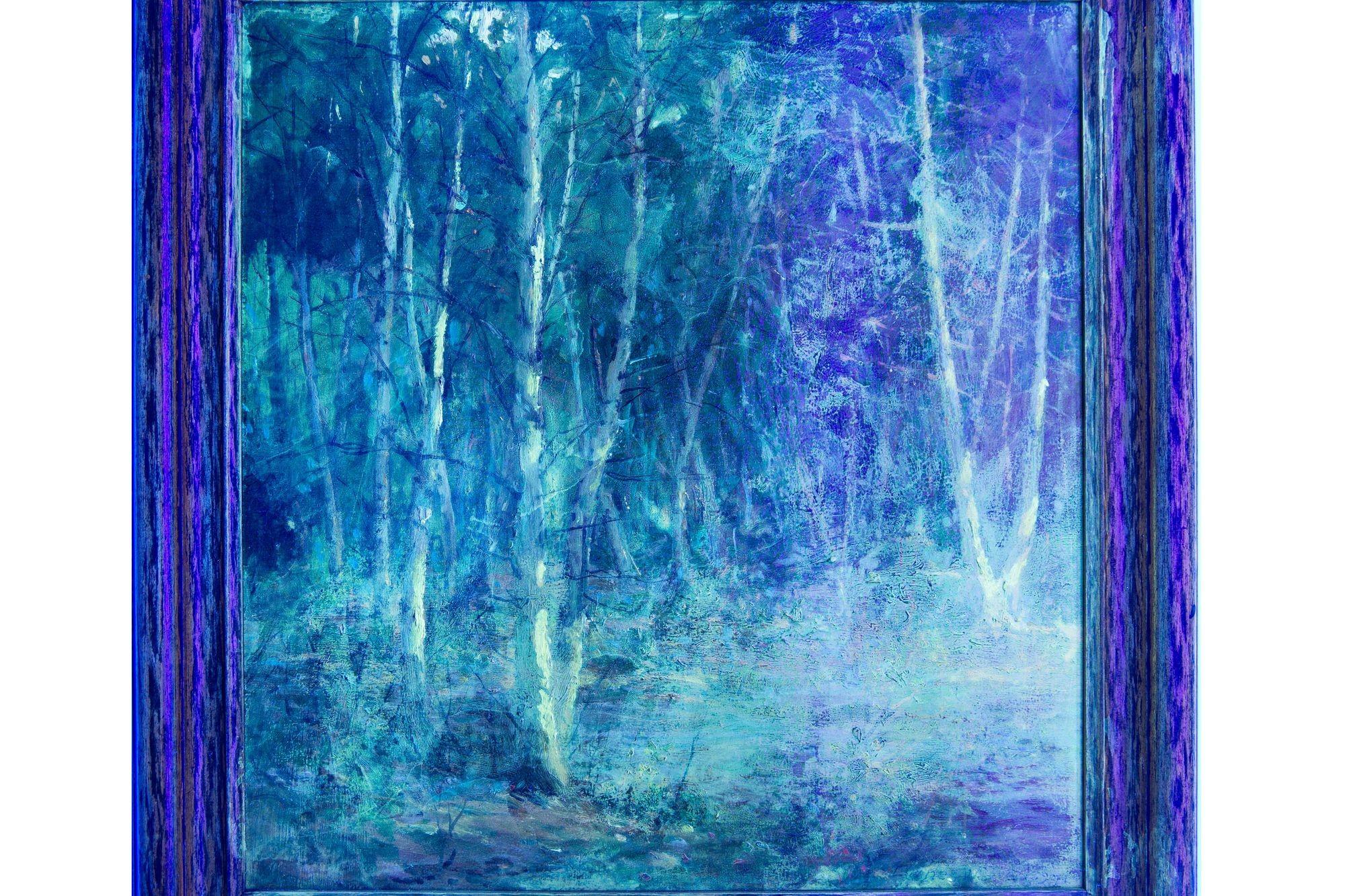 Peinture à l'huile impressionniste américaine - Paysage en bois de Charles Svensson en vente 8