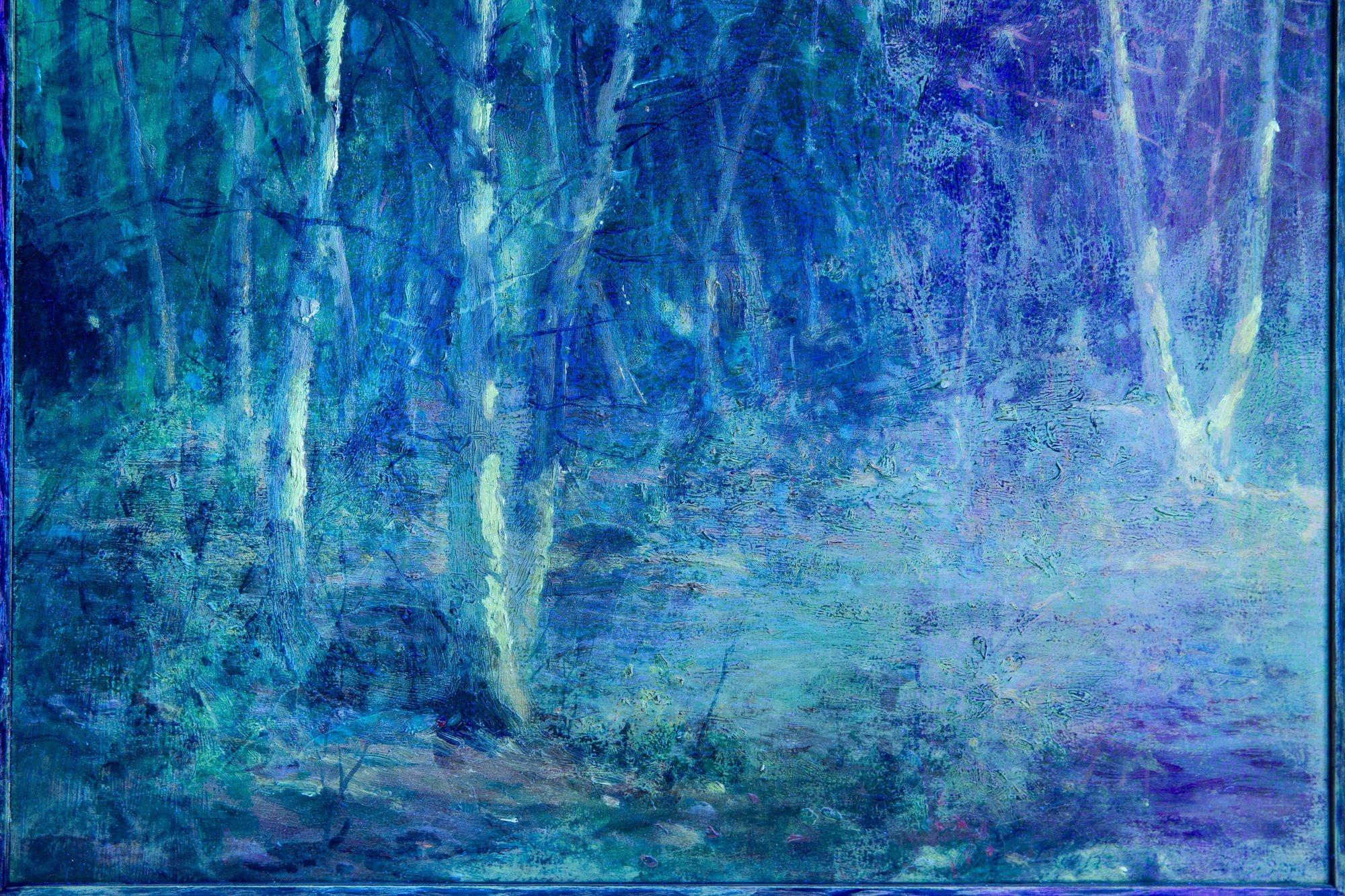 Peinture à l'huile impressionniste américaine - Paysage en bois de Charles Svensson en vente 9