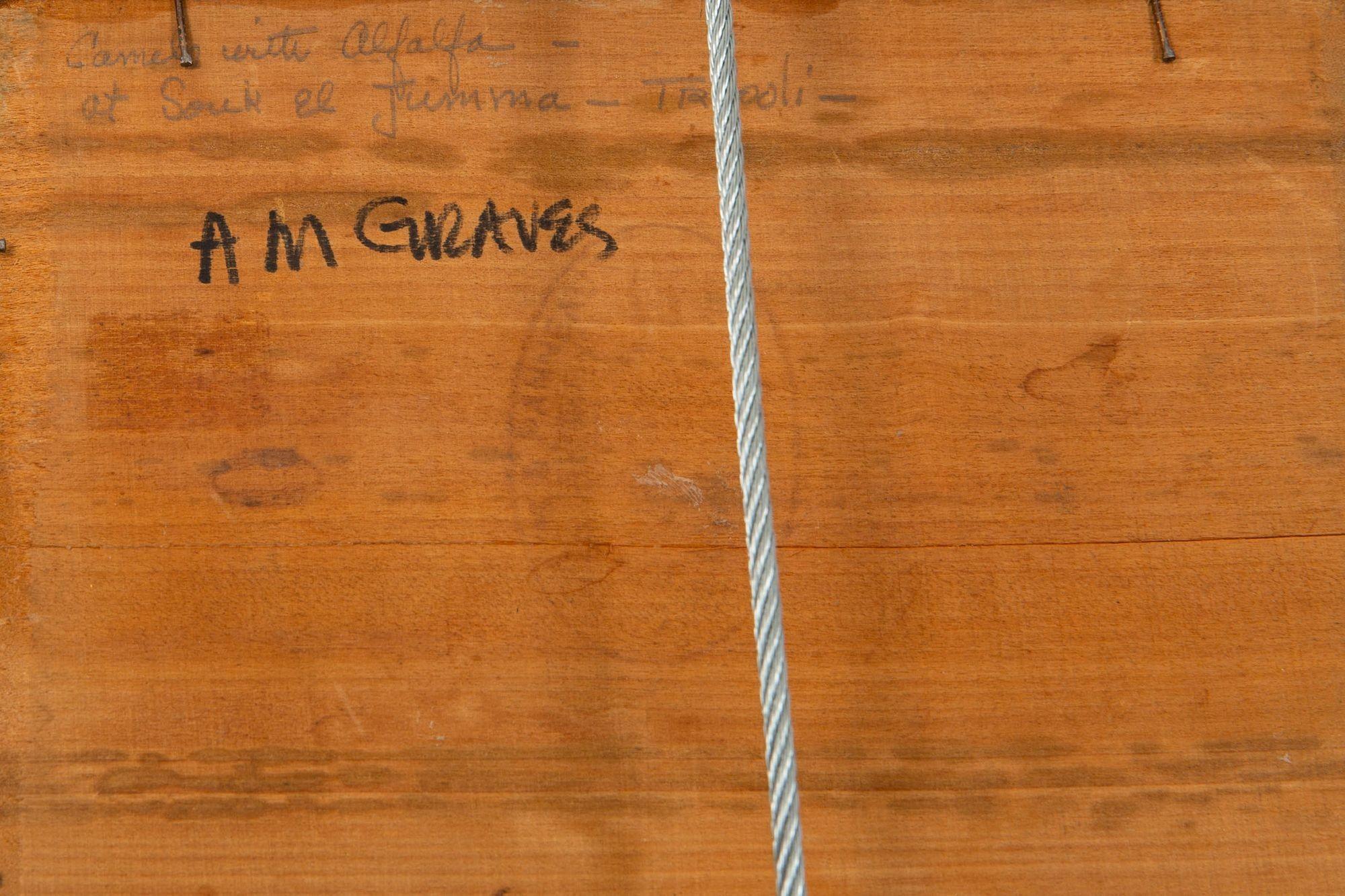 Peinture impressionniste américaine d'Albert Graves représentant un chameau à Souq al Jum'aa en vente 7