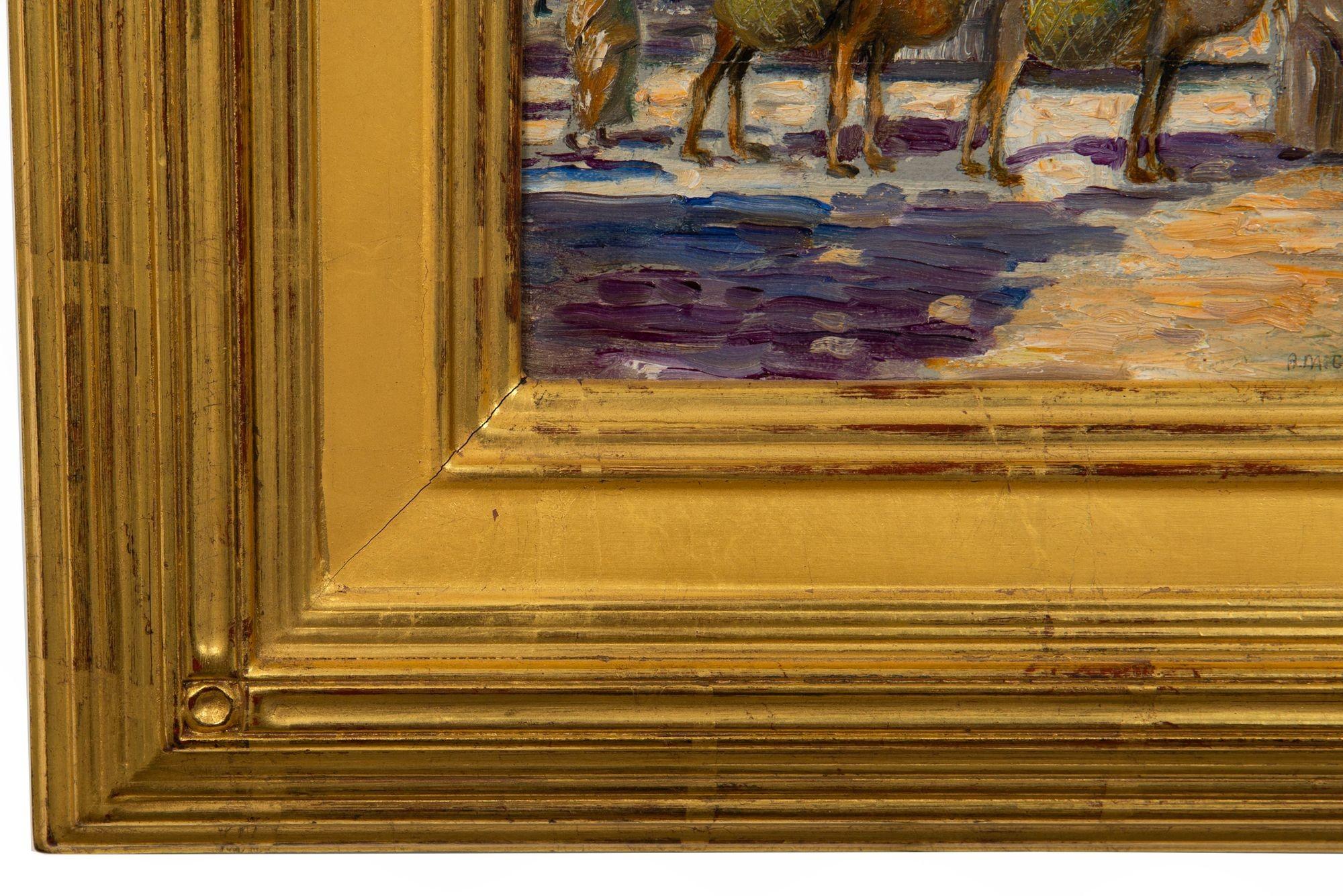 Peinture impressionniste américaine d'Albert Graves représentant un chameau à Souq al Jum'aa en vente 9