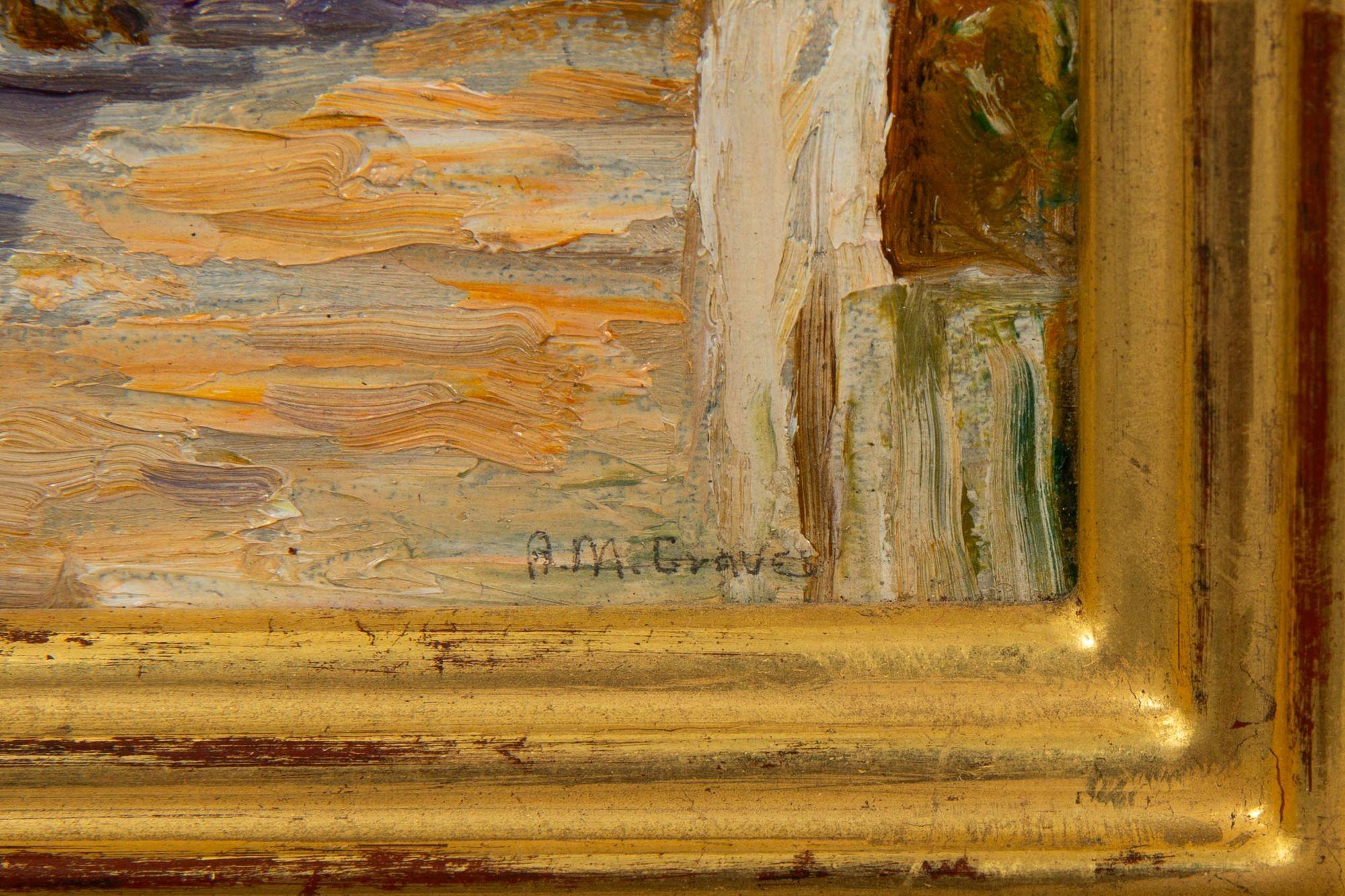 Peinture impressionniste américaine d'Albert Graves représentant un chameau à Souq al Jum'aa en vente 3