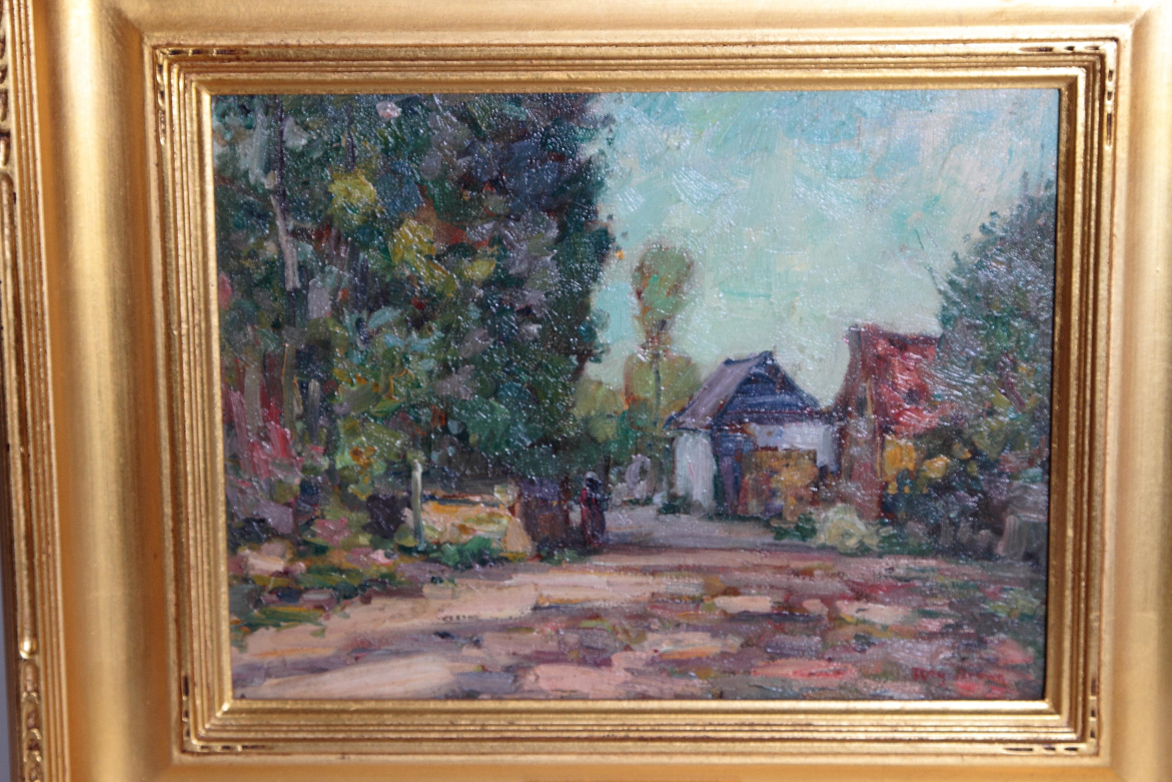 Romantic American Impressionistic Oil on Board by Roy Brown