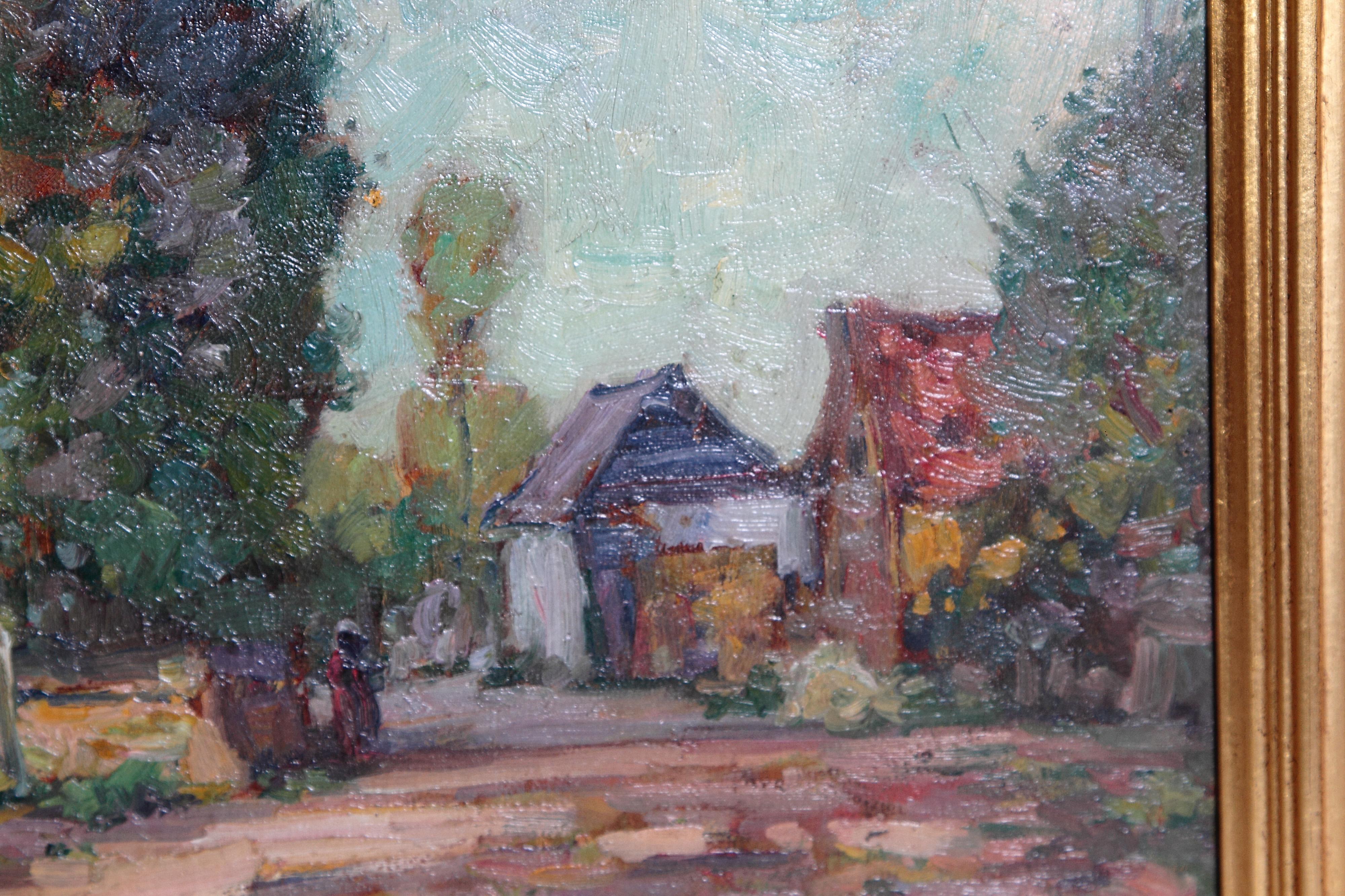 Wood American Impressionistic Oil on Board by Roy Brown