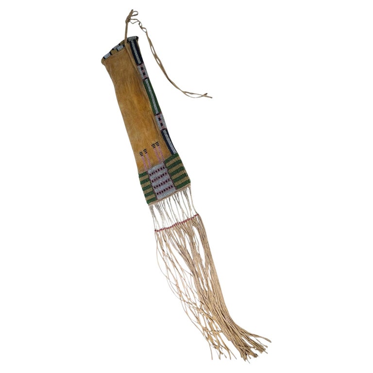 American Indian Cheyenne Style Beaded Tobacco Bag For Sale at 1stDibs
