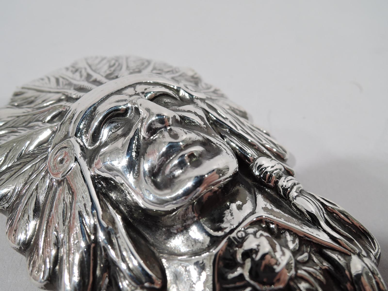 Edwardian American Indian Chief Sterling Silver Letter Opener by Kerr