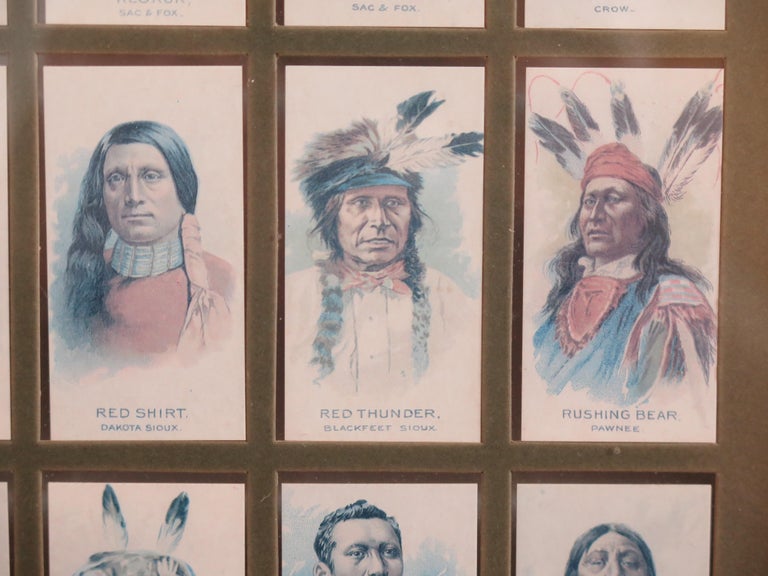 American Indian Chiefs Set 50 Framed Cigarette Cards by Allen and Ginter  Reprints at 1stDibs