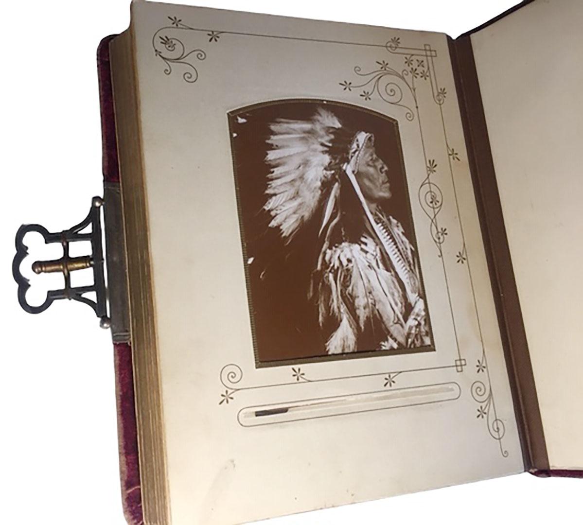 American Indian Red Velvet Photo Book Of Indians For Sale 1