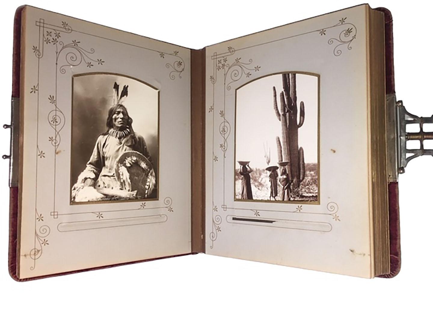 American Indian Red Velvet Photo Book Of Indians For Sale 3