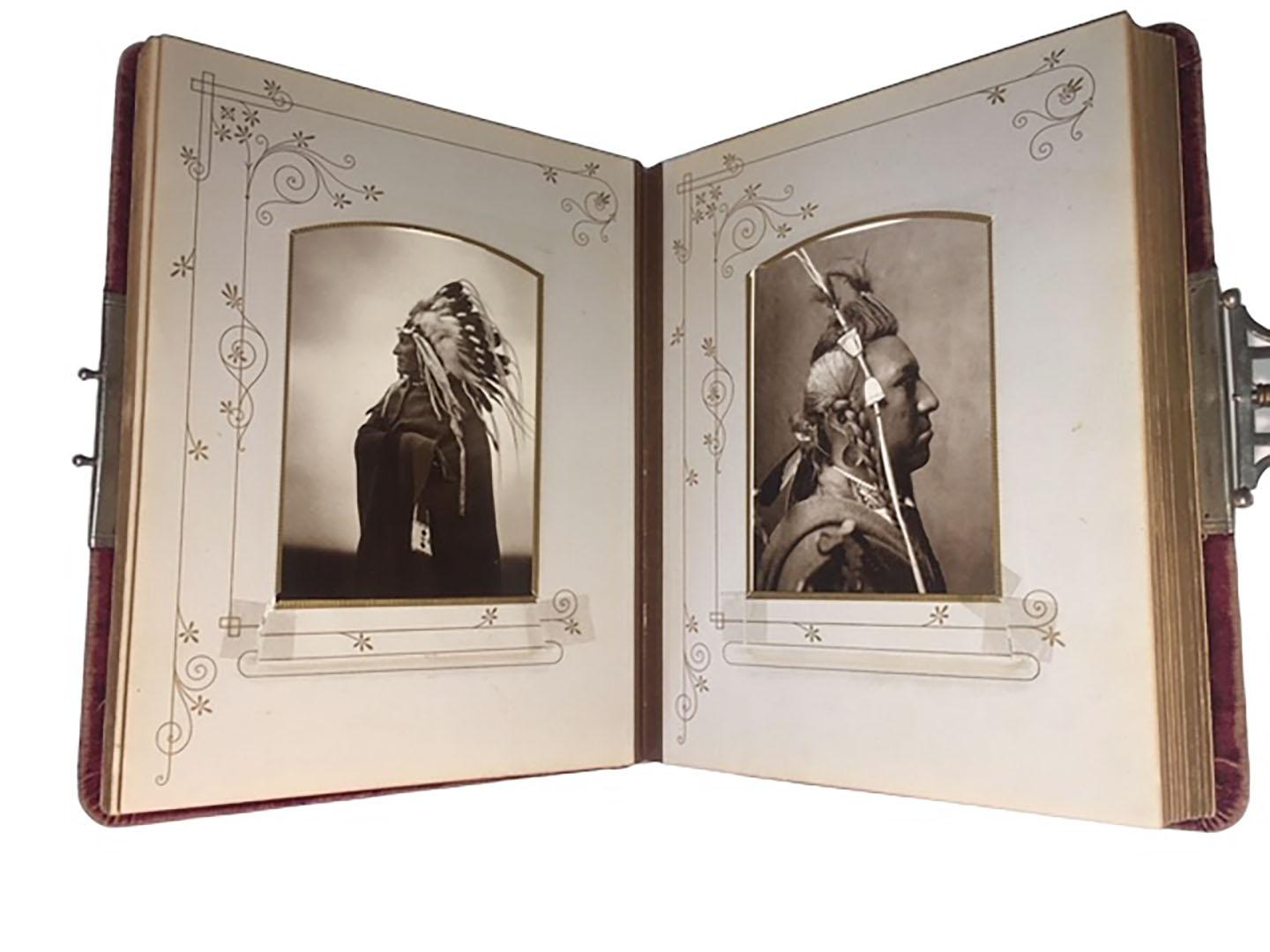 American Indian Red Velvet Photo Book Of Indians For Sale 4