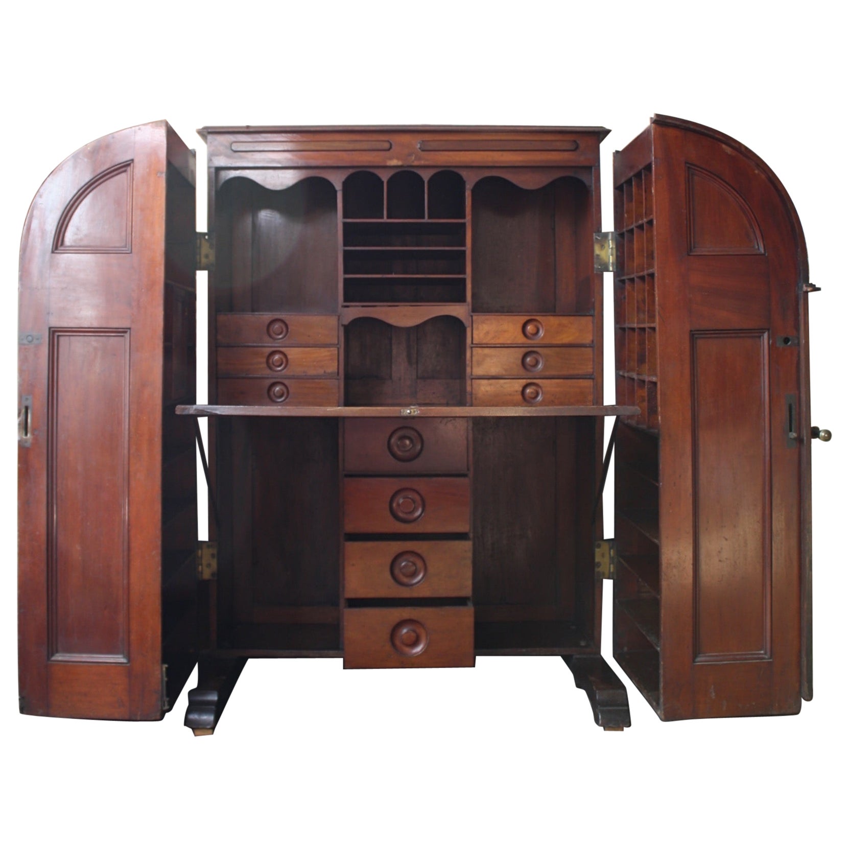 American Indianapolis, Indiana Mahogany Wooton Armoire Desk, circa 1880