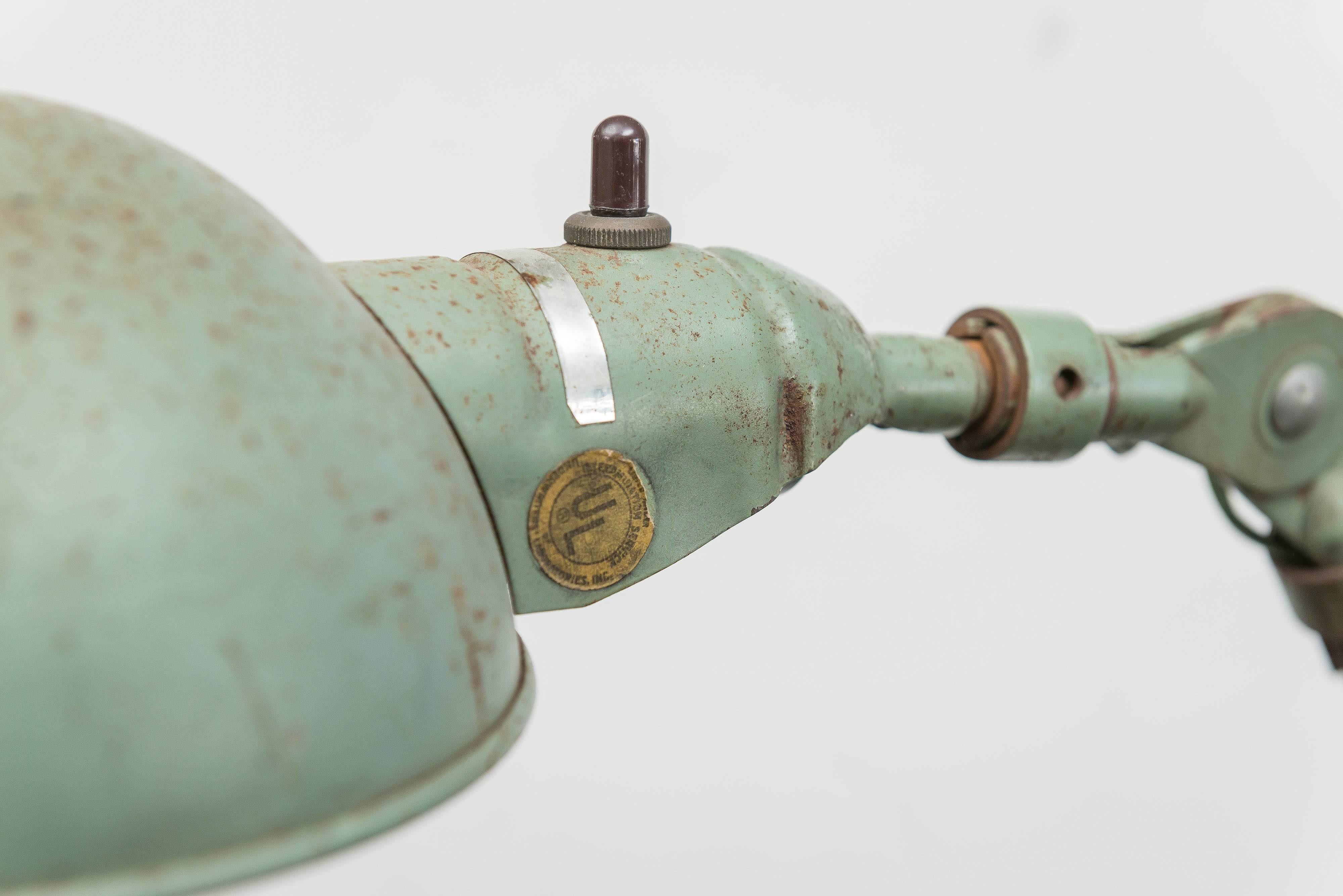 Mid-20th Century American Industrial Adjusting Lamp For Sale