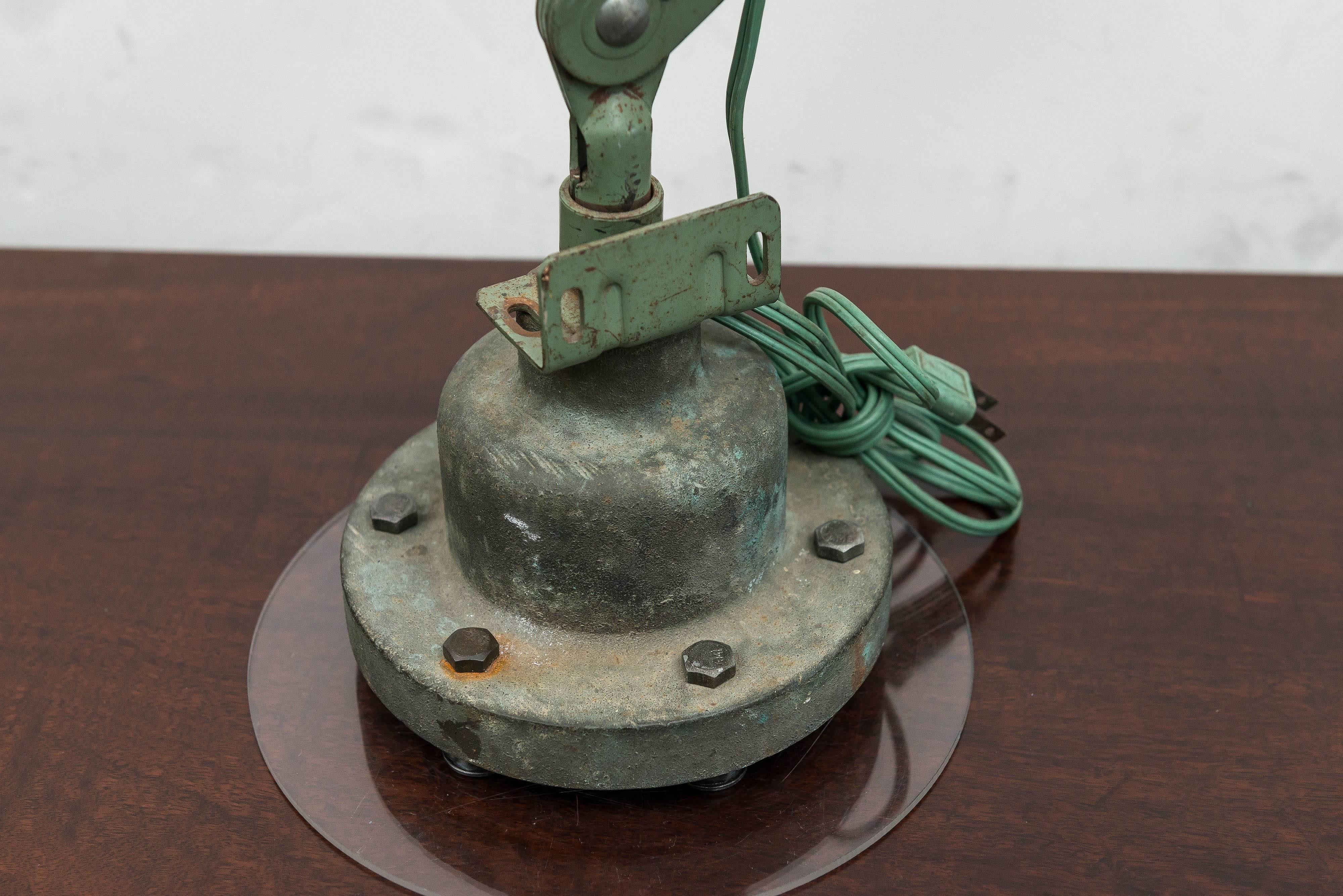 Bronze American Industrial Adjusting Lamp For Sale