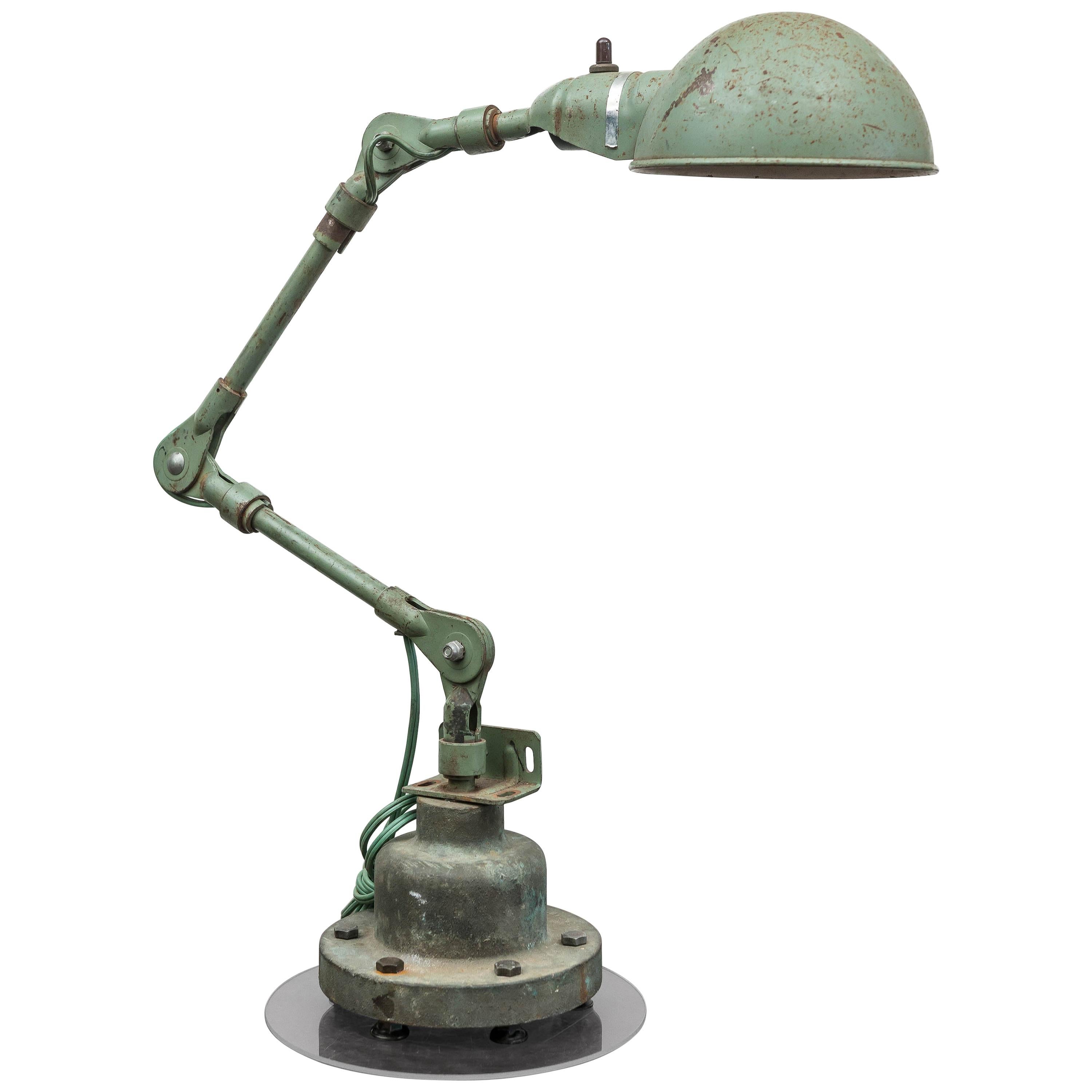 American Industrial Adjusting Lamp For Sale