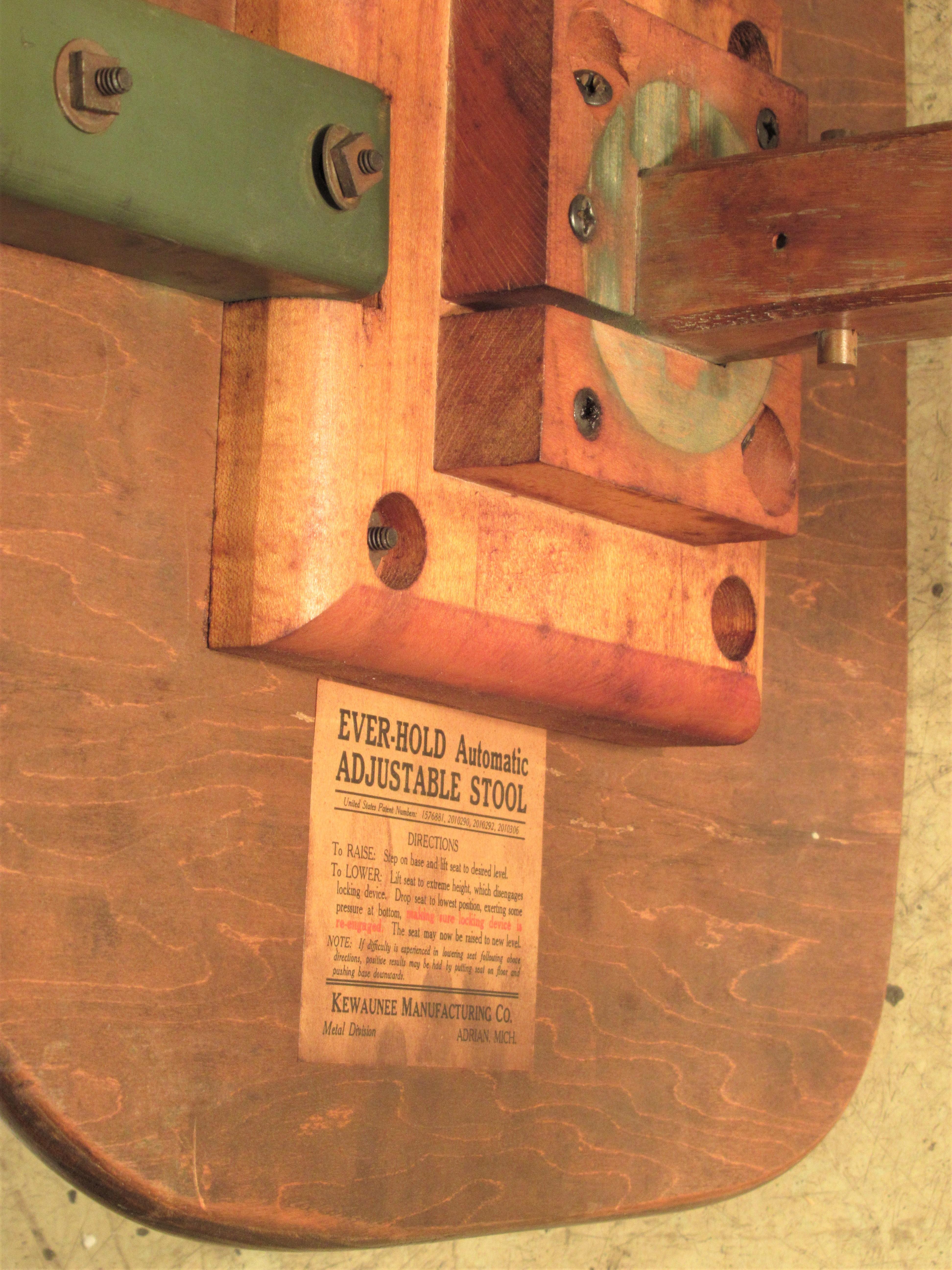 American Industrial Automatic Adjustable Stool circa 1930 - 1940 12