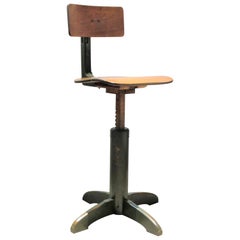 Tabouret réglable automatique industriel américain circa 1930 - 1940