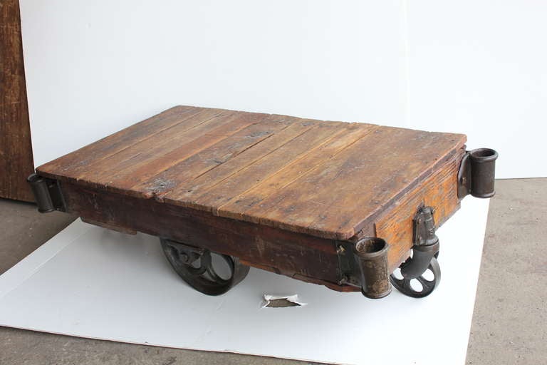 20th Century American Industrial Cart Coffee Table, More Available For Sale