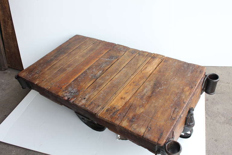 Iron American Industrial Cart Coffee Table, More Available For Sale