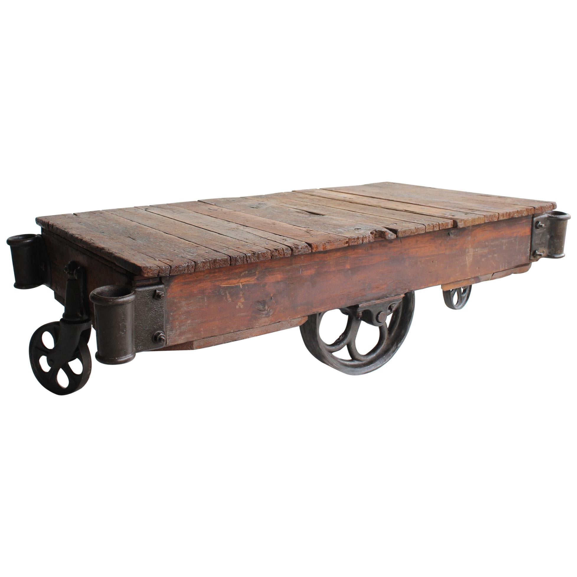 American Industrial Cart Coffee Table, More Available For Sale