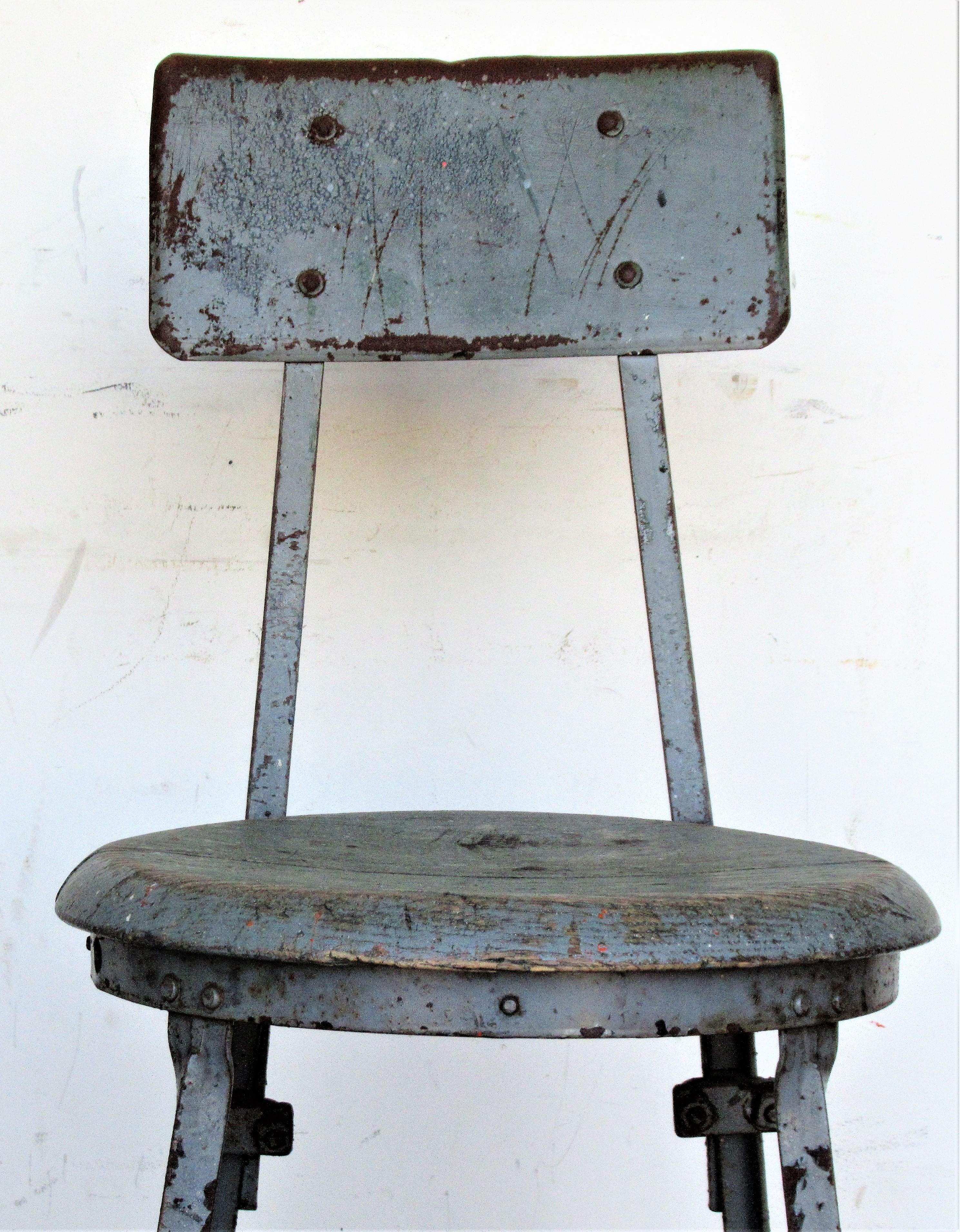 20th Century American Industrial Factory Stool