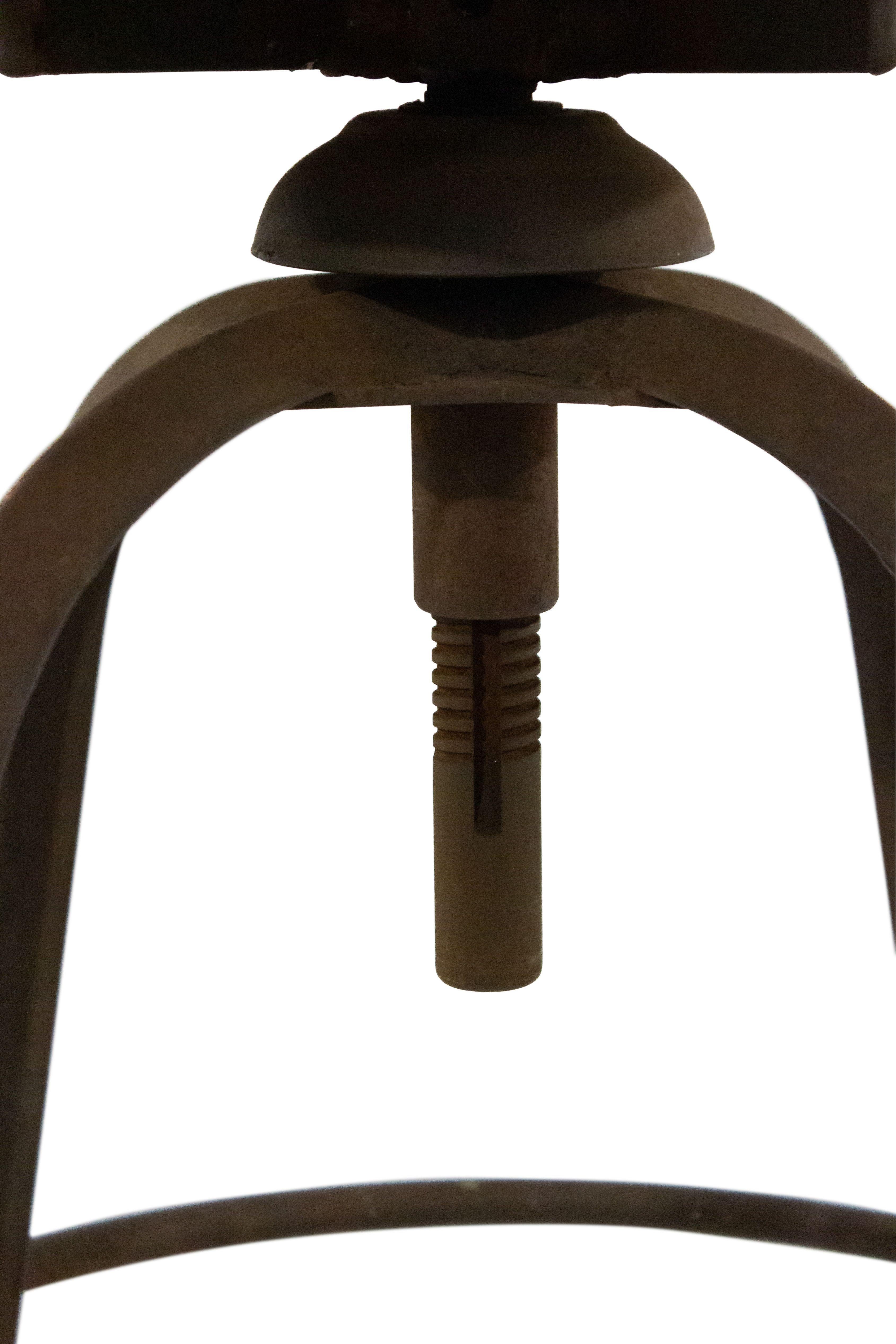 American Industrial Metal Swivel Stool In Good Condition In Queens, NY