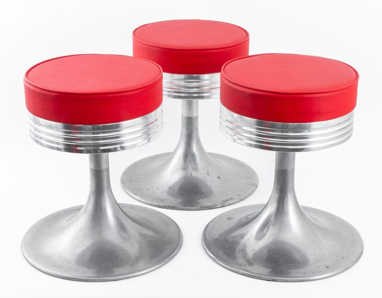 American Industrial Modern Aluminum Stools, 3 In Good Condition For Sale In Astoria, NY