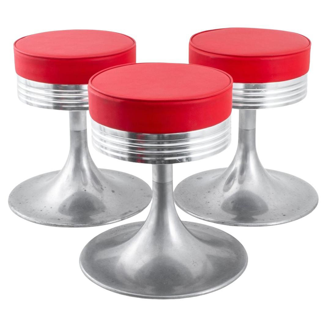 American Industrial Modern Aluminum Stools, 3