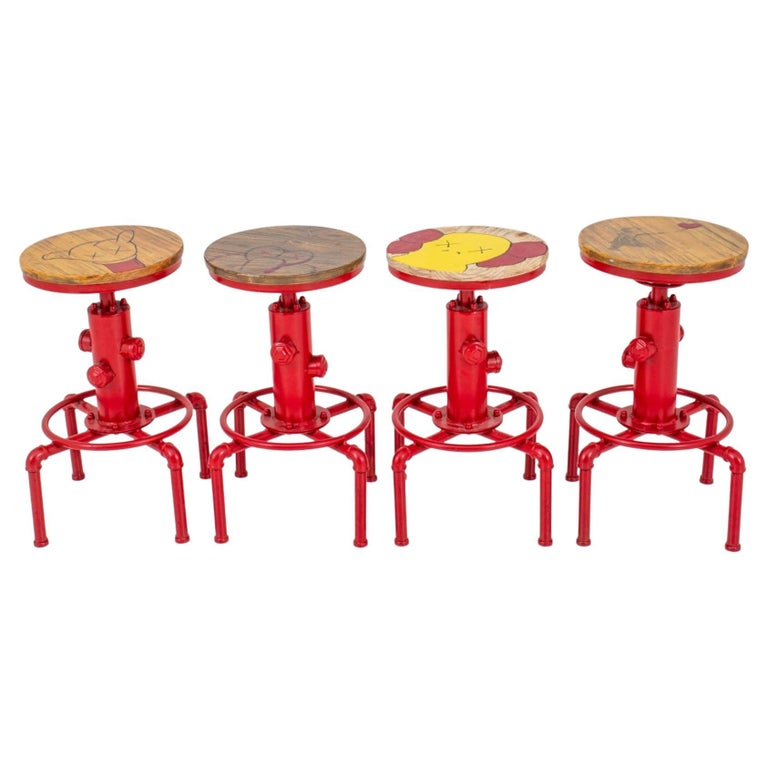 American Industrial "Outsider Art" Stools, Set of 4 For Sale at 1stDibs