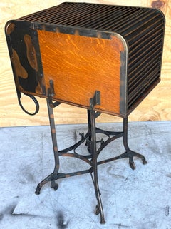 American Industrial Roll Top Desk/Table/Bar by Toledo, Japanned Finish