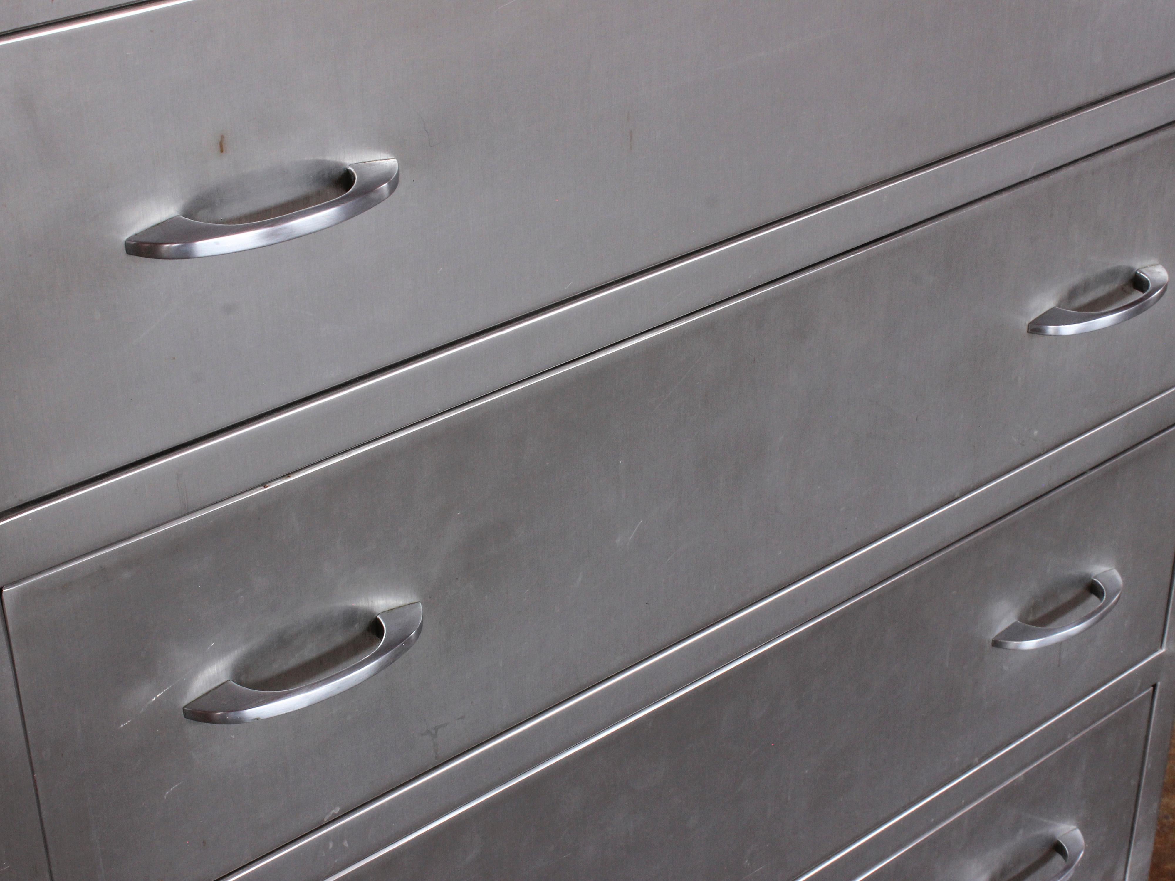 American Industrial Stainless Steel Chest with 4 Drawers, C. 1940s 8