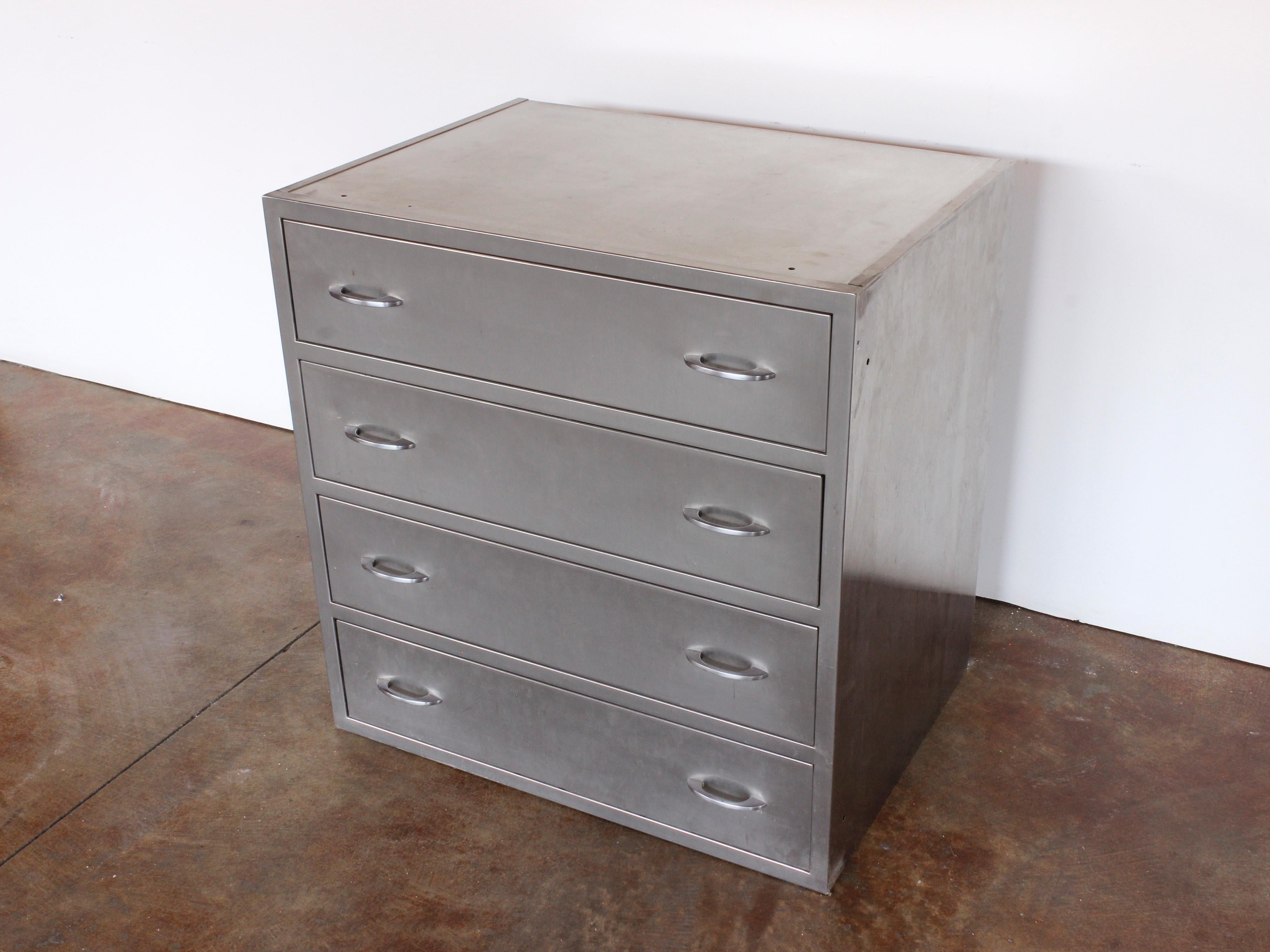 American Industrial Stainless Steel Chest with 4 Drawers, C. 1940s 3