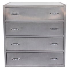 American Industrial Stainless Steel Chest with 4 Drawers, C. 1940s
