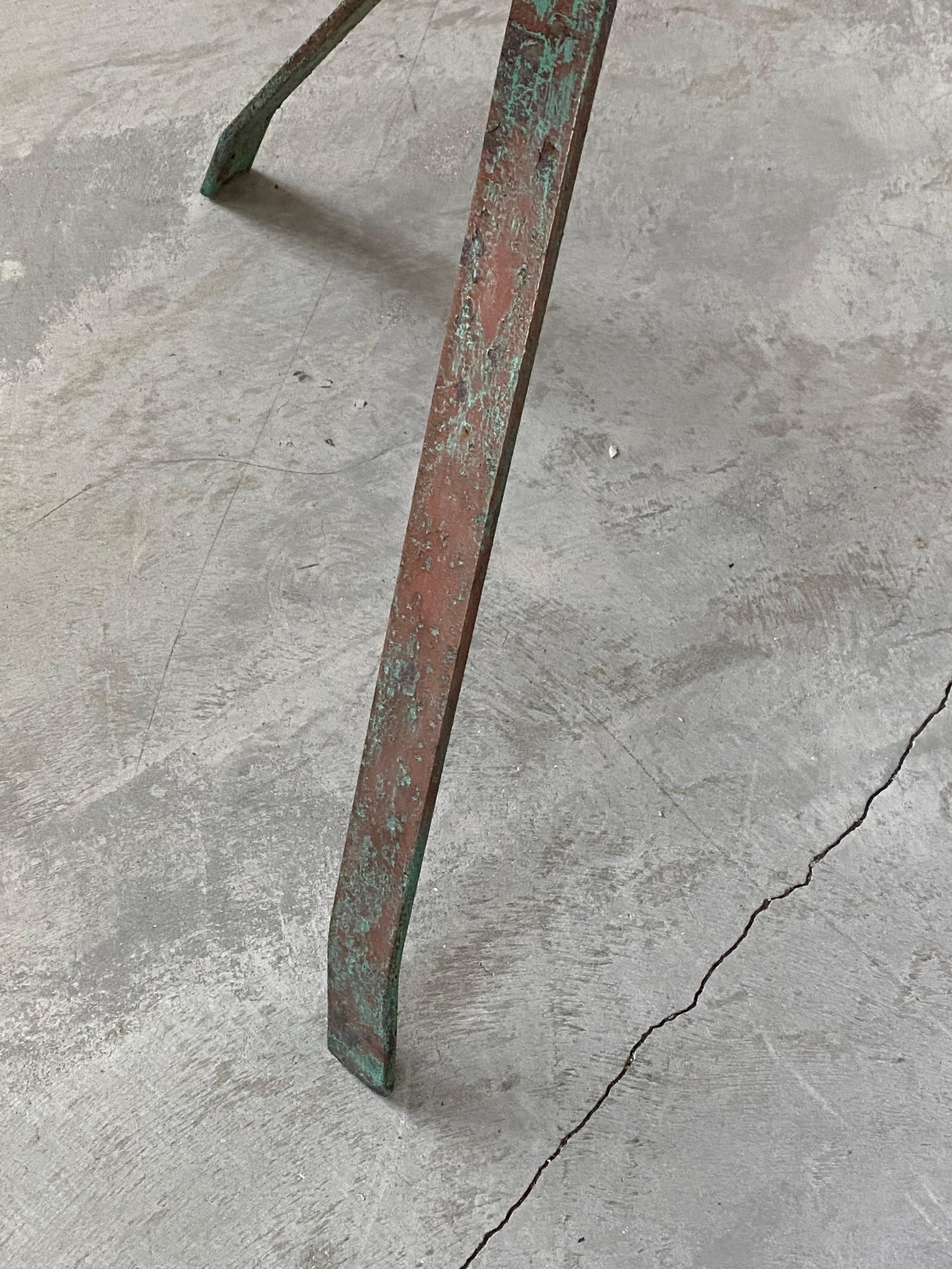 American, Industrial Stool, Green-Painted Metal, United States, 1940s 1