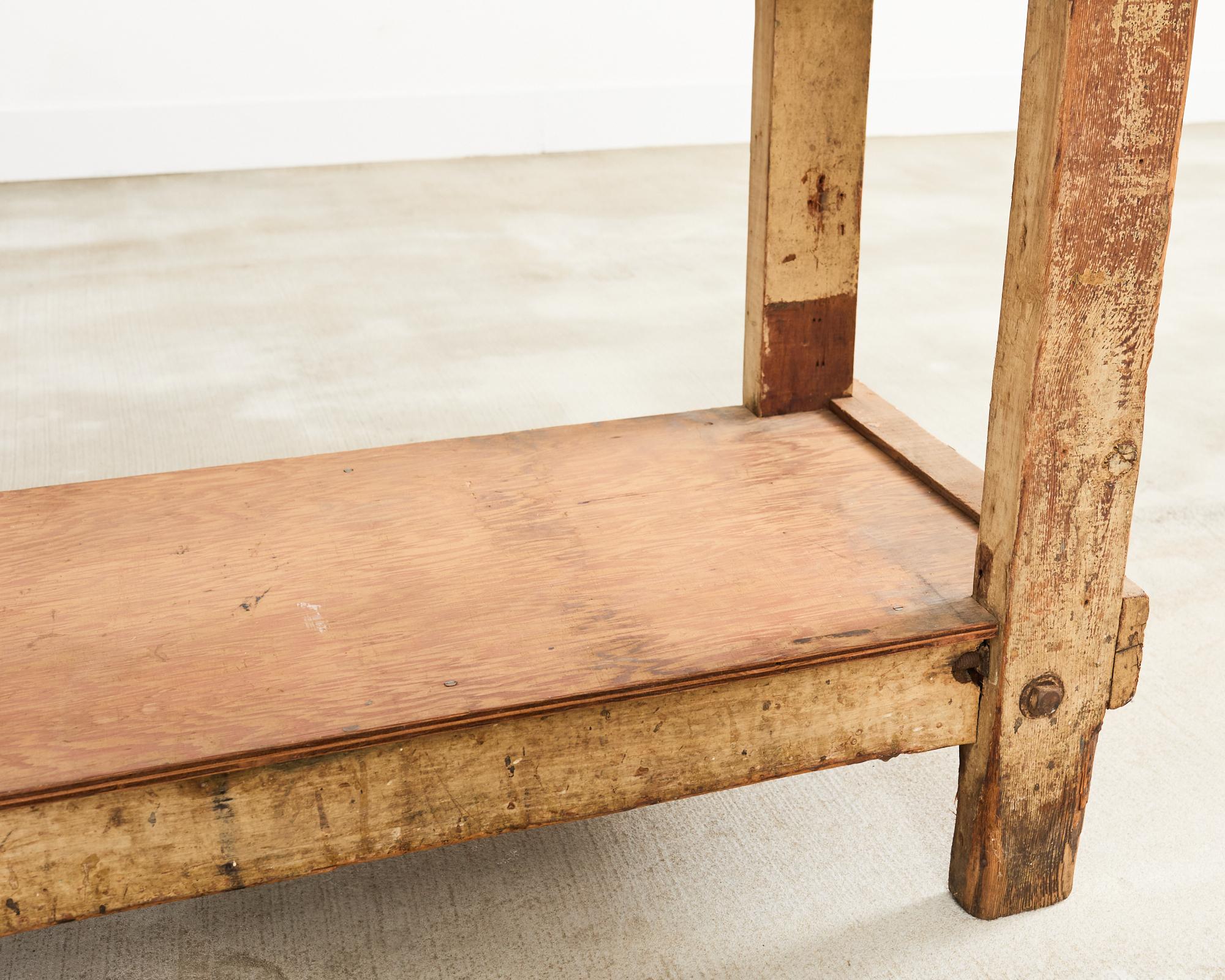 American Industrial Style Carpenters Work Bench Table or Etabli 6