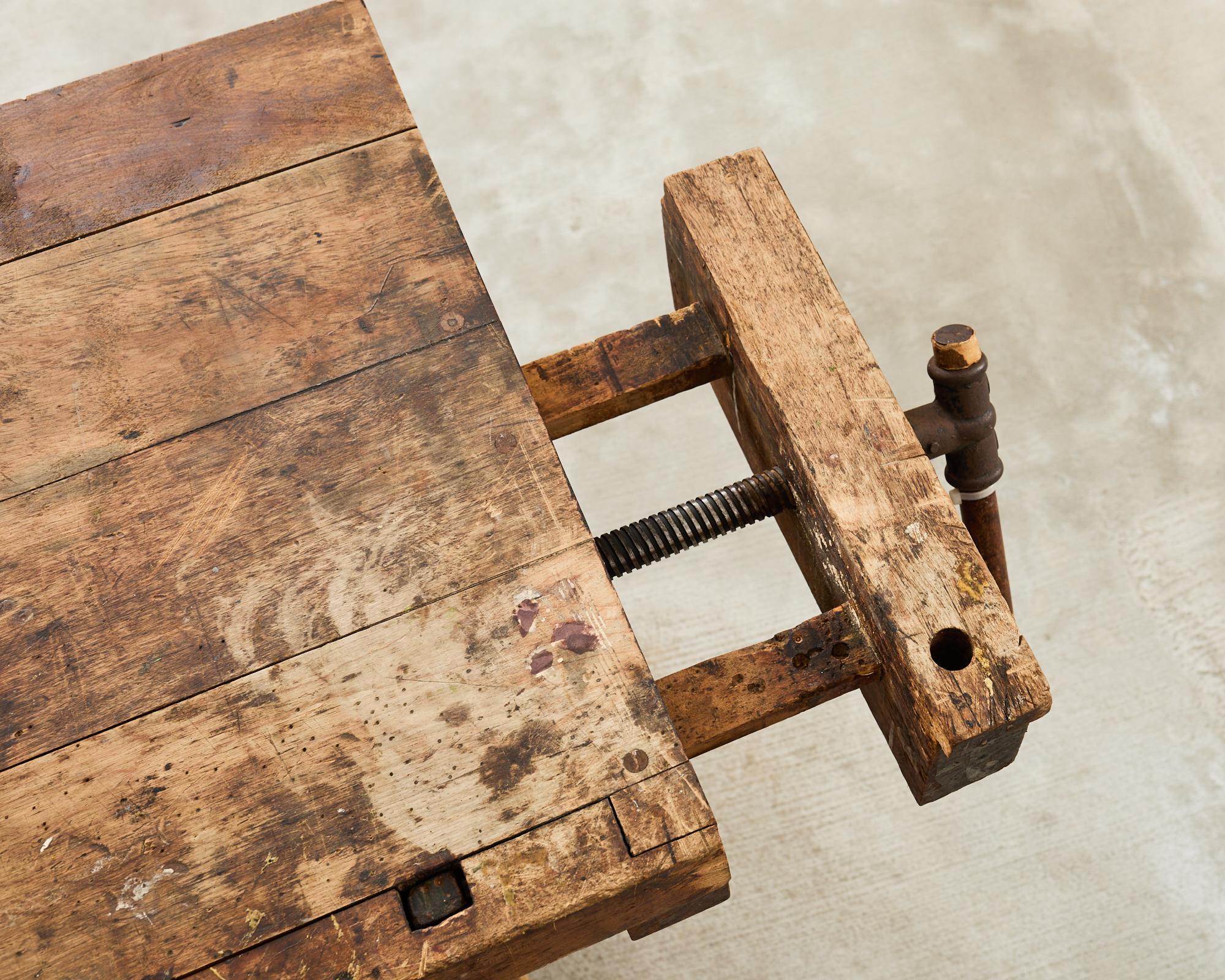 American Industrial Style Carpenters Work Bench Table or Etabli 13
