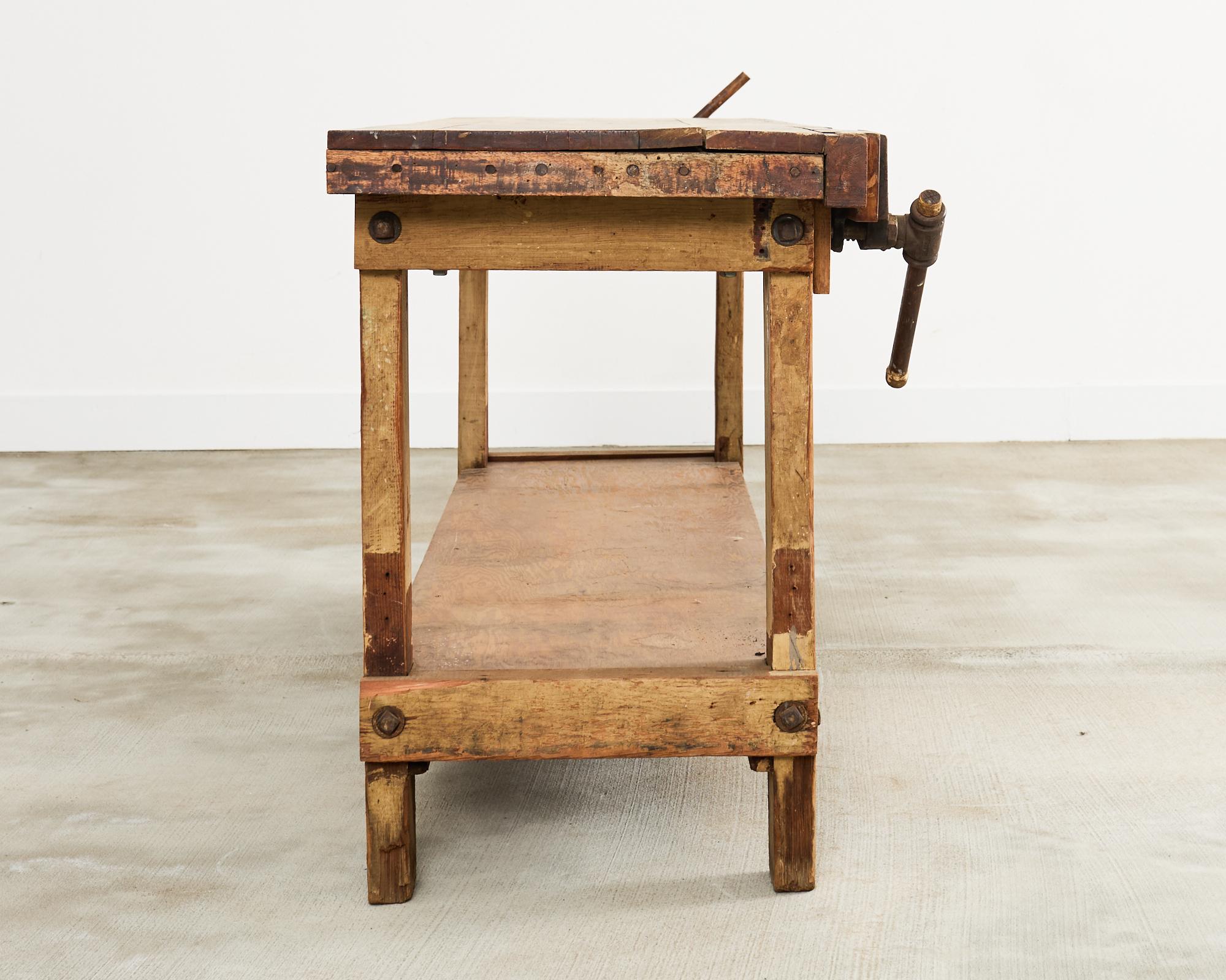 American Industrial Style Carpenters Work Bench Table or Etabli 3