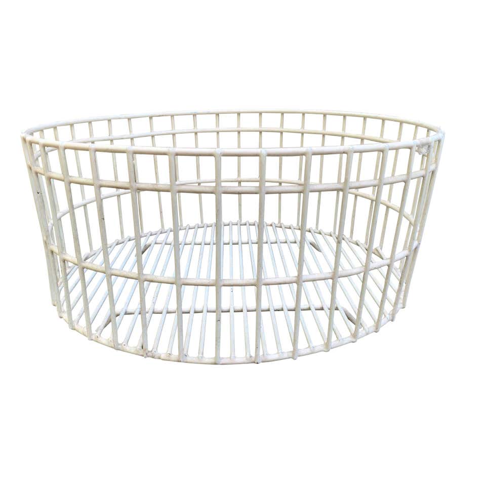 Large Industrial Metal Basket For Sale at 1stDibs | industrial metal ...