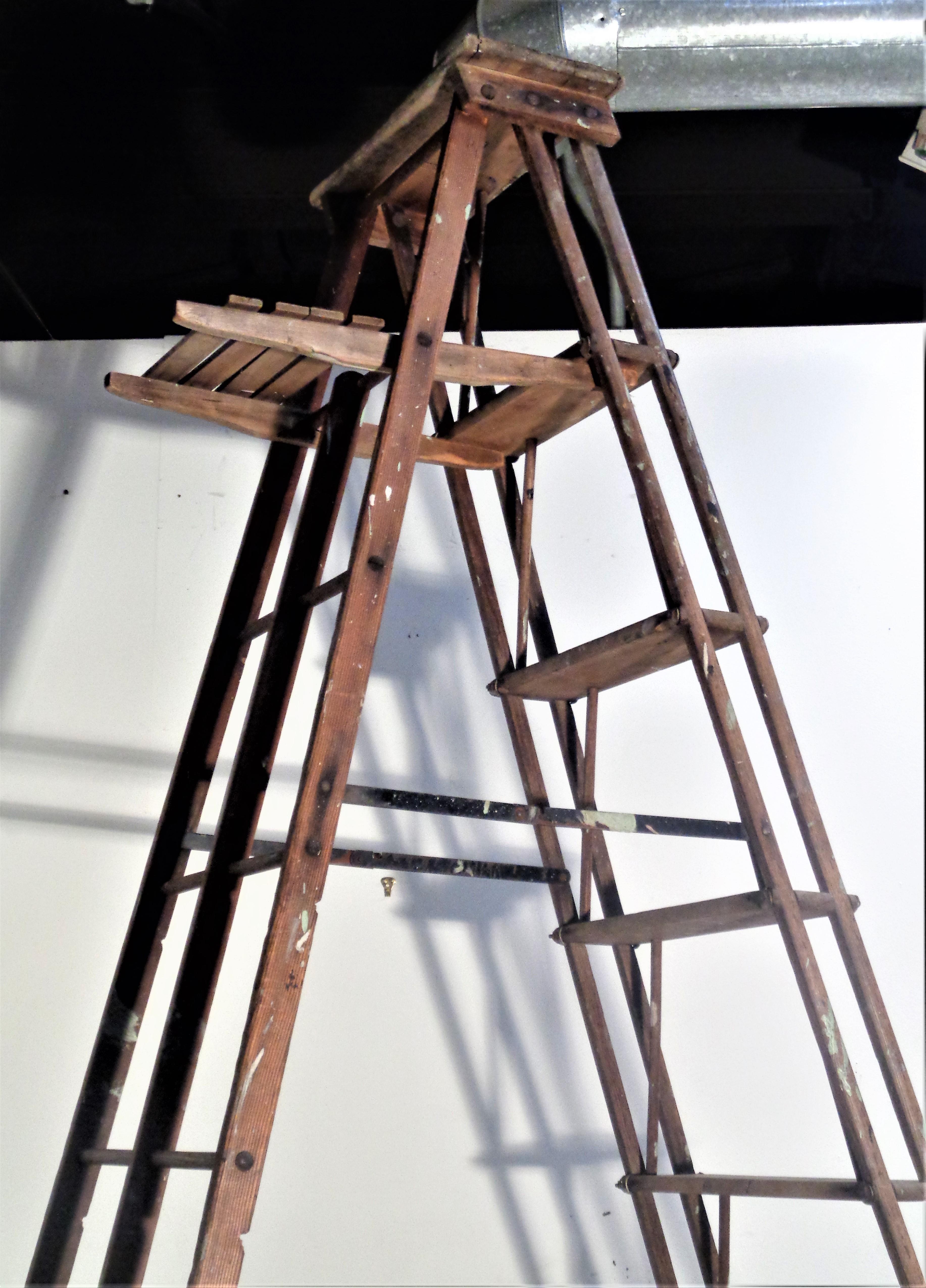 American Architectural Design Industrial Work Ladder, Circa 1940 For Sale 5